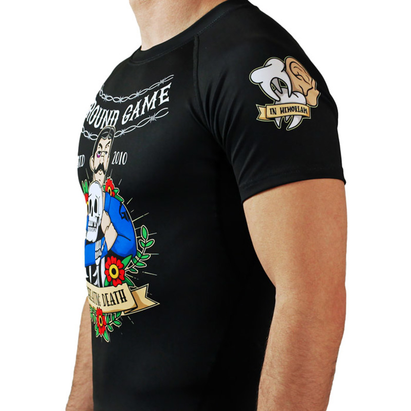 GroundGame old school RASHGUARD short sleeve - black